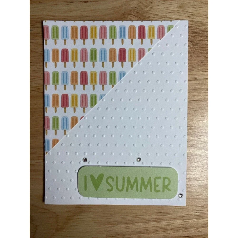 Handmade Summer Blank Greeting Card A2 & Envelope